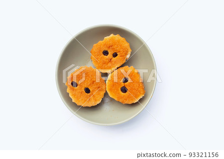 Mini castella cake on white background. Mini castella cake on white background. 93321156