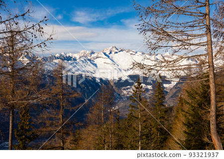 Wintertime landscape of Alps on Simplon Pass 93321937