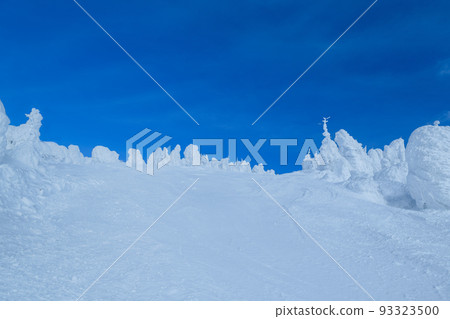Snow-covered trees and unmanned ski slopes of Zao, the silver world of Yamagata 93323500
