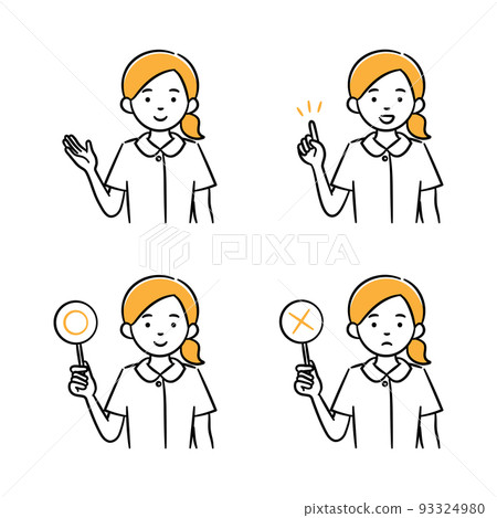 一位年輕女醫務人員的簡單插圖集 一位年輕女醫務人員的簡單插圖集 93324980