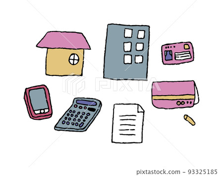 住房和金融相關的圖標集 住房和金融相關的圖標集 93325185
