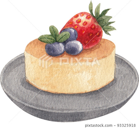 Celebrating Pancake day, healthy breakfast. Delicious homemade american pancakes watercolor icon png 93325918