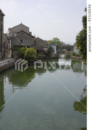 中國蘇州 有運河的風景 一條貫穿長江下游大城市的運河，也被稱為東方威尼斯 93326046