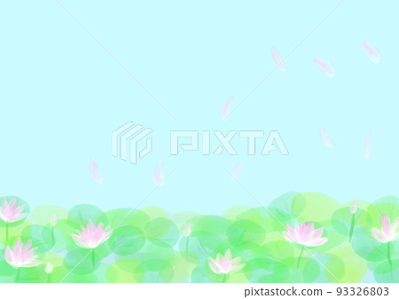 藍天蓮花水彩風格插畫 藍天蓮花水彩風格插畫 93326803