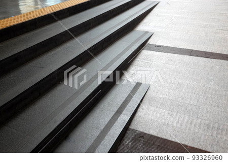 Black stairs and anti-slip sheet at the floor. Black stairs and anti-slip sheet at the floor. 93326960