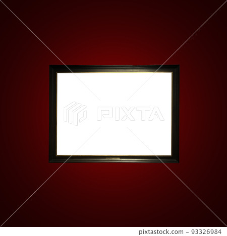 Antique art fair gallery frame on royal red wall at auction house or museum exhibition, blank template with empty white copyspace for mockup design, artwork concept Antique art fair gallery frame on royal red wall at auction house or museum exhibition, blank template with empty white copyspace for mockup design, artwork concept 93326984