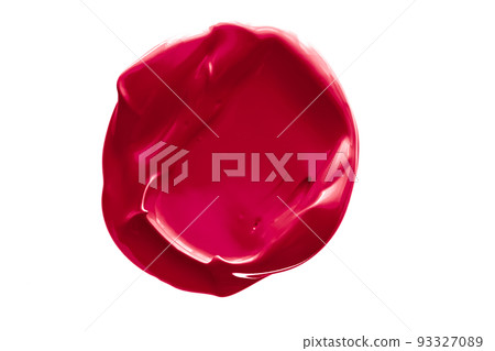 Red beauty swatch, skincare and makeup cosmetic product sample texture isolated on white background, make-up smudge, cream cosmetics smear or paint brush stroke closeup Red beauty swatch, skincare and makeup cosmetic product sample texture isolated on white background, make-up smudge, cream cosmetics smear or paint brush stroke closeup 93327089