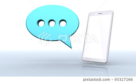 Speech bubble icon, smartphone, SNS conversation image 93327166