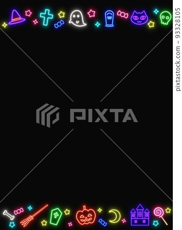 Halloween neon frame Halloween neon frame 93328105