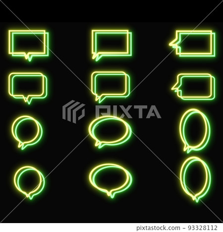 Speech balloon neon set 93328112