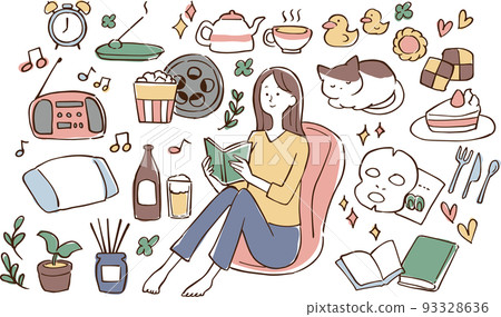 放鬆套裝，手寫風格 93328636