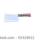 Cleaver knife kitchenware on white background 93329012