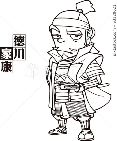 Ieyasu Tokugawa feels like a jerk [3 heads, black and white, vector] 93329021