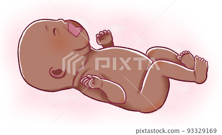 Newborn baby illustration material with background Newborn baby illustration material with background 93329169