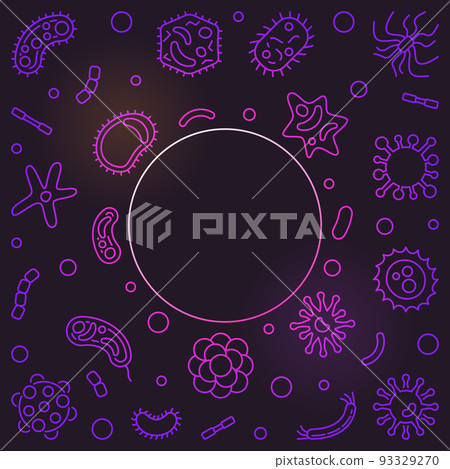 Bacteria and Viruses square colored vector outline background Bacteria and Viruses square colored vector outline background 93329270