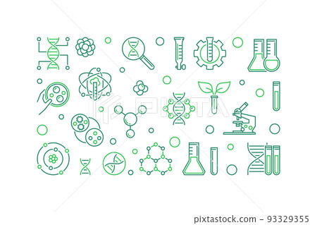 Bio-Engineering vector line banner. Biotechnology illustration 93329355