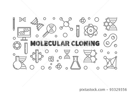 Molecular Cloning vector outline illustration or banner 93329356