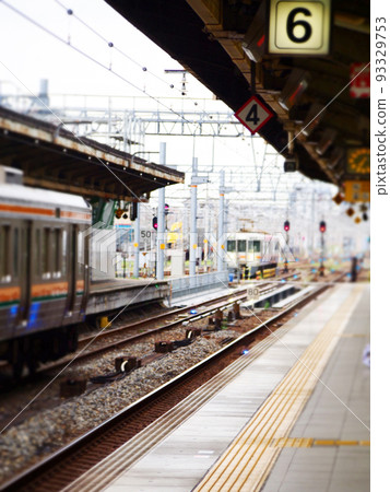 Scenery with railway Tilt shift Scenery with railway Tilt shift 93329753