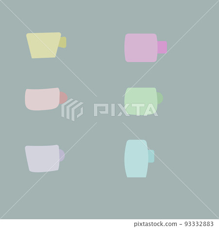 Coffee mugs in various shapes, separated into menus 93332883