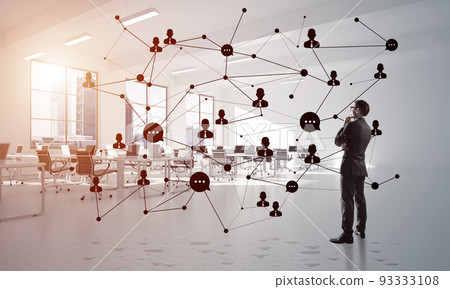 Networking and social communication concept as effective point for modern business Networking and social communication concept as effective point for modern business 93333108