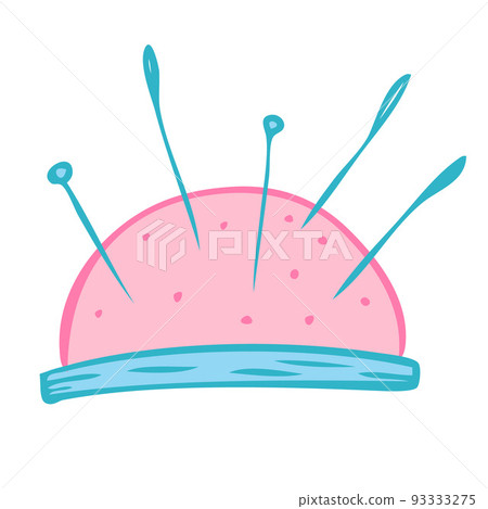 Sewing item needle bed. Vector colorful illustration Sewing item needle bed. Vector colorful illustration 93333275