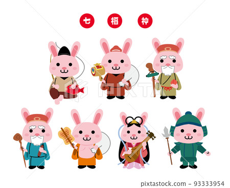 Seven Lucky Gods New Year's card 2023 illustration 93333954