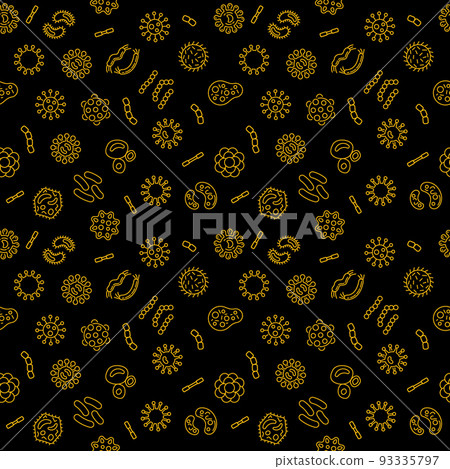 Seamless microbiology pattern. Vector bacteriology illustration Seamless microbiology pattern. Vector bacteriology illustration 93335797