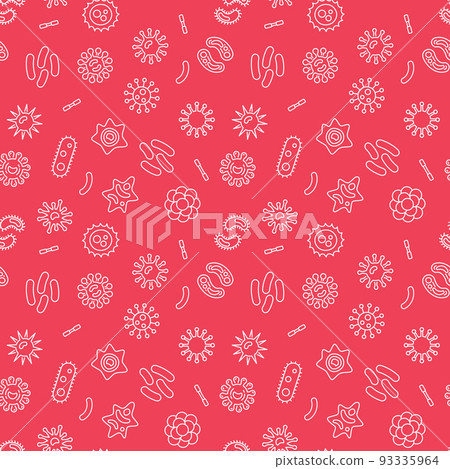 Seamless red bacterium pattern. Vector illustration Seamless red bacterium pattern. Vector illustration 93335964