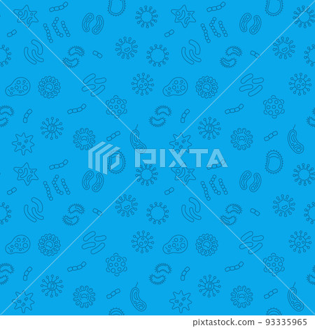 Seamless microbiology blue pattern. Vector illustration Seamless microbiology blue pattern. Vector illustration 93335965