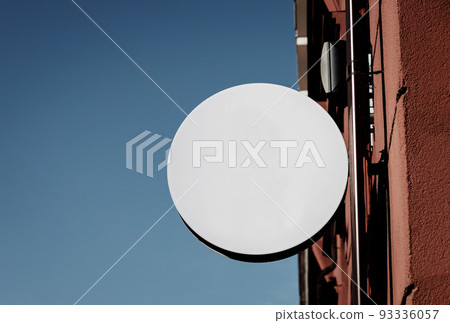 Blank white round store signboard 93336057