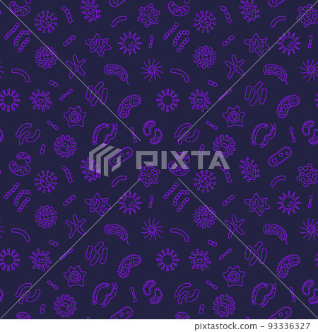 Bacterium vector creative seamless pattern in outline style Bacterium vector creative seamless pattern in outline style 93336327