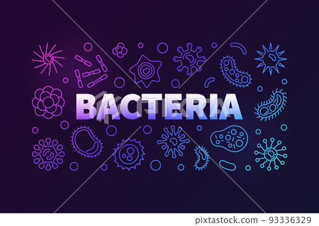 Bacteria vector colorful linear banner. Concept illustration Bacteria vector colorful linear banner. Concept illustration 93336329
