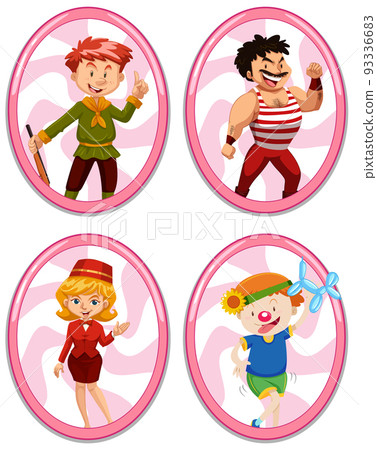 Set of different cartoon characters 93336683