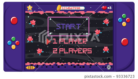 Handheld game console isolated 93336723