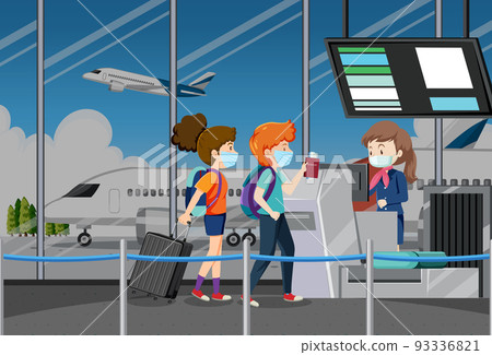 People cartoon characters in the airport People cartoon characters in the airport 93336821