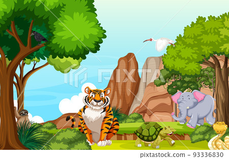 Various animals in the forest 93336830