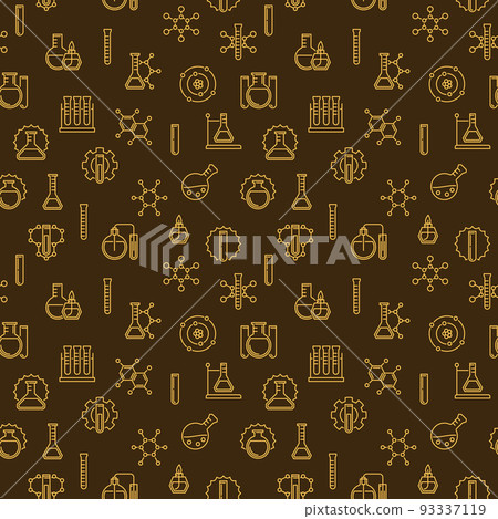 Chemistry vector creative outline seamless pattern Chemistry vector creative outline seamless pattern 93337119
