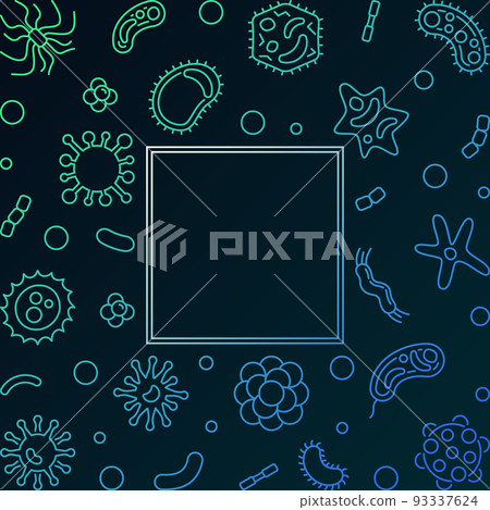 Bacteria microbiology outline colorful vector frame Bacteria microbiology outline colorful vector frame 93337624