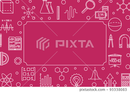 STEM learning horizontal frame. Vector science illustration STEM learning horizontal frame. Vector science illustration 93338083