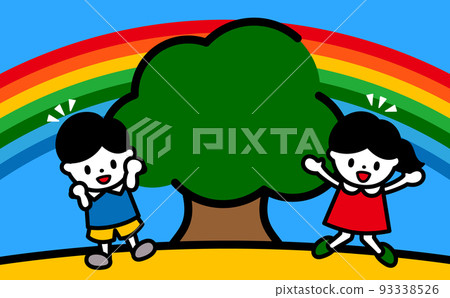 SDGs_ Children and the environment title frame illustration 93338526