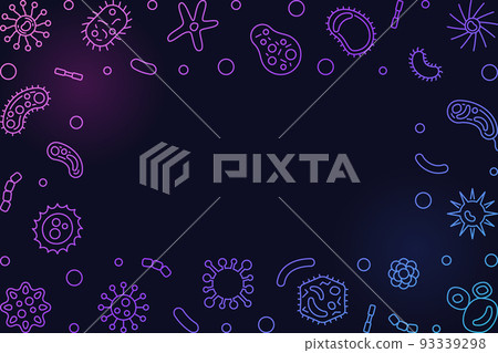 Bacteria creative background. Vector microbiology illustration 93339298