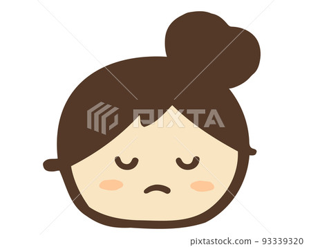 Cute child's frowning face set / hand-drawn person illustration material 93339320