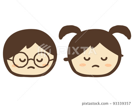 Cute child's frowning face set / hand-drawn person illustration material Cute child's frowning face set / hand-drawn person illustration material 93339357