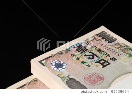 Banknote black background Banknote black background 93339654