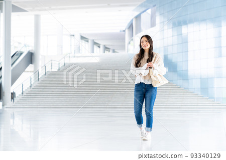 College girl walking in the school 93340129