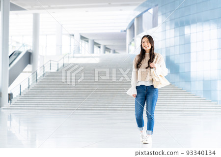 College girl walking in the school 93340134