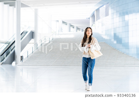 College girl walking in the school 93340136