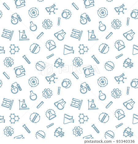 Vector Chemical seamless pattern in outline style Vector Chemical seamless pattern in outline style 93340336