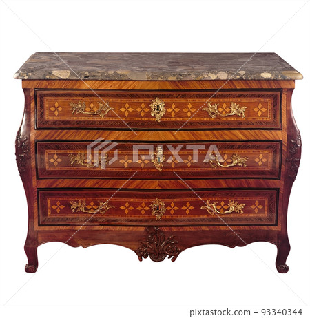 Antique style dresser isolated on white 93340344