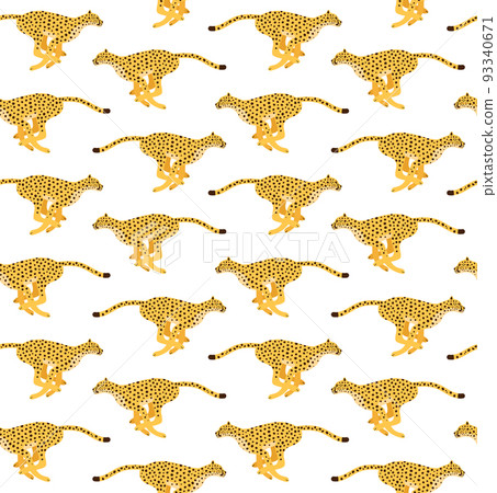 Vector seamless pattern of running cheetah - Stock Illustration ...